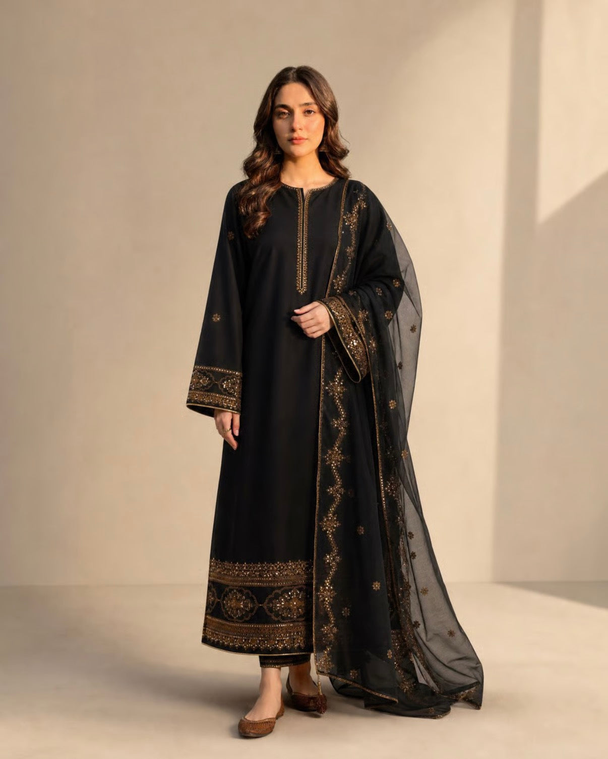 Andhera| 3PC Organza Dupatta