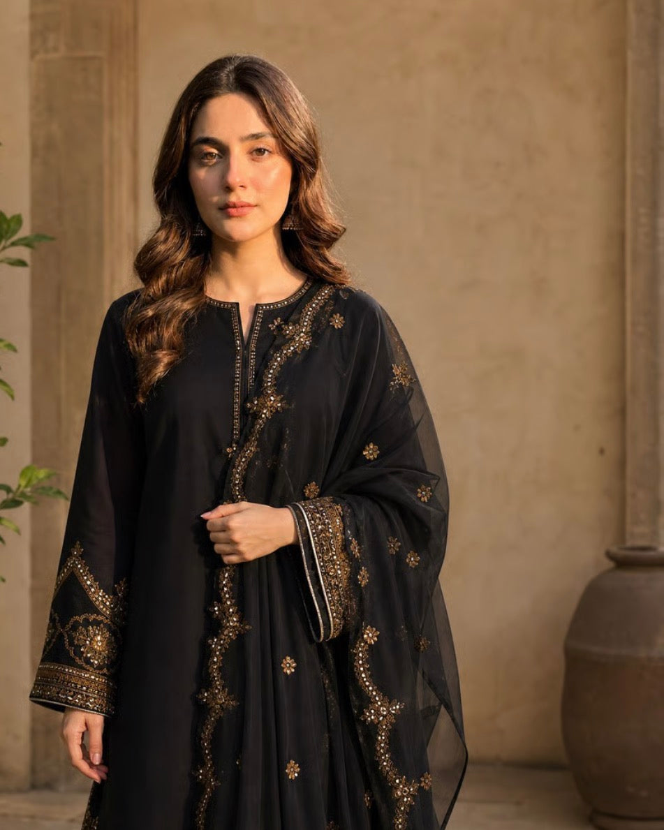 Andhera| 3PC Organza Dupatta