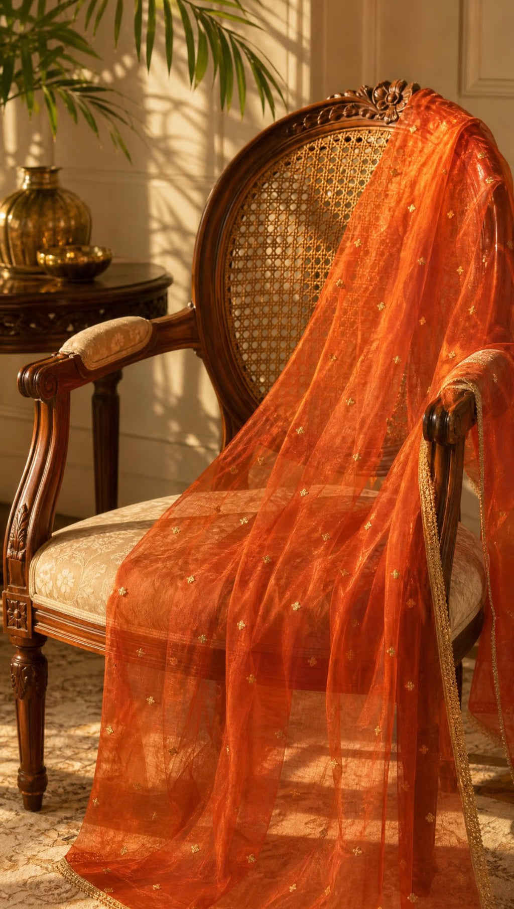 Aura | Organza Dupatta | Rust