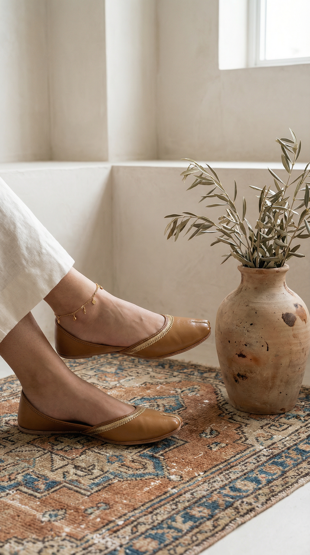Asal | Leather Khussa | Tan
