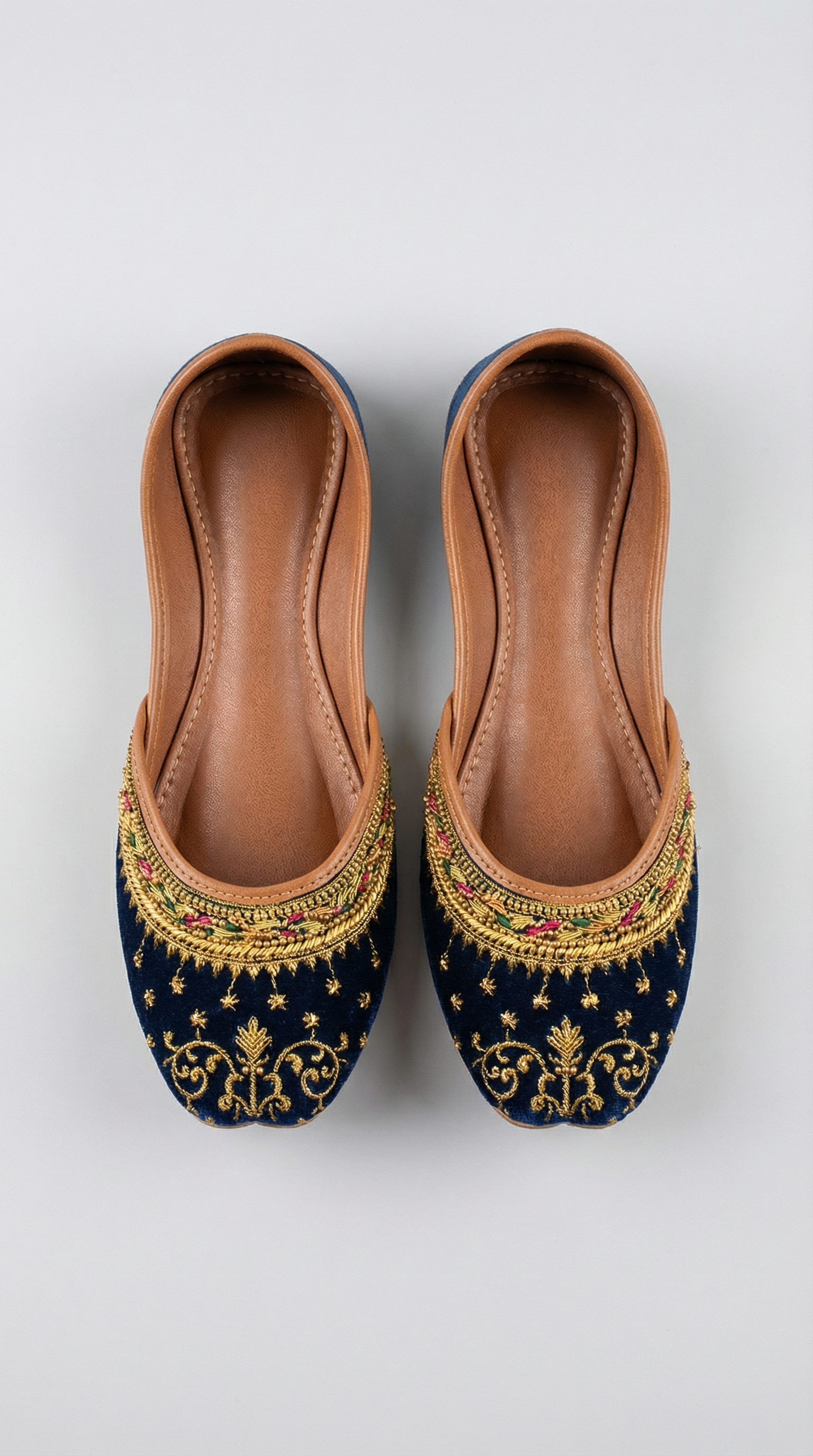 Mehrunisa | Velvet Khussa |Navy