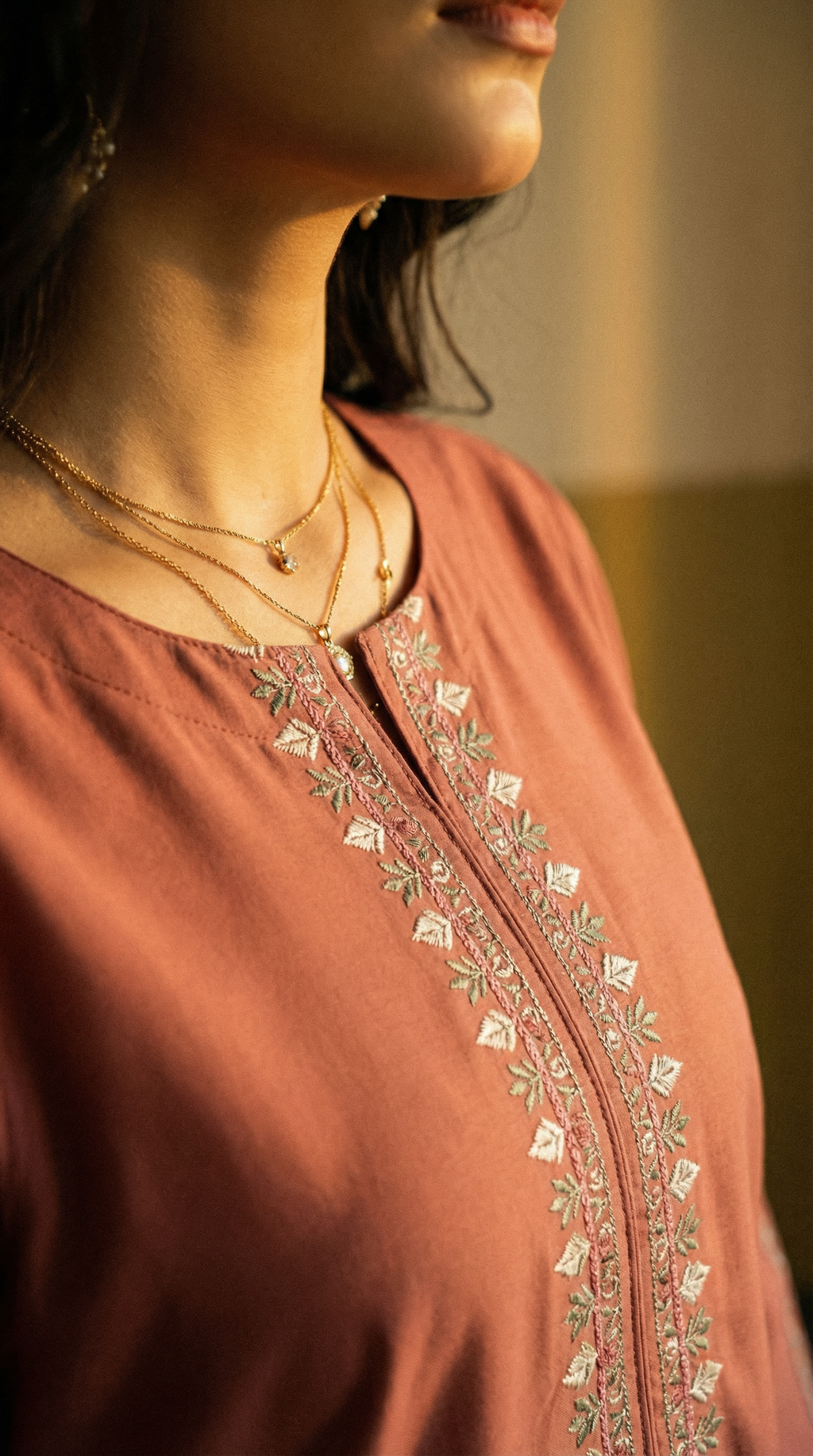 Peach Pink Suit with Farshi Shalwar