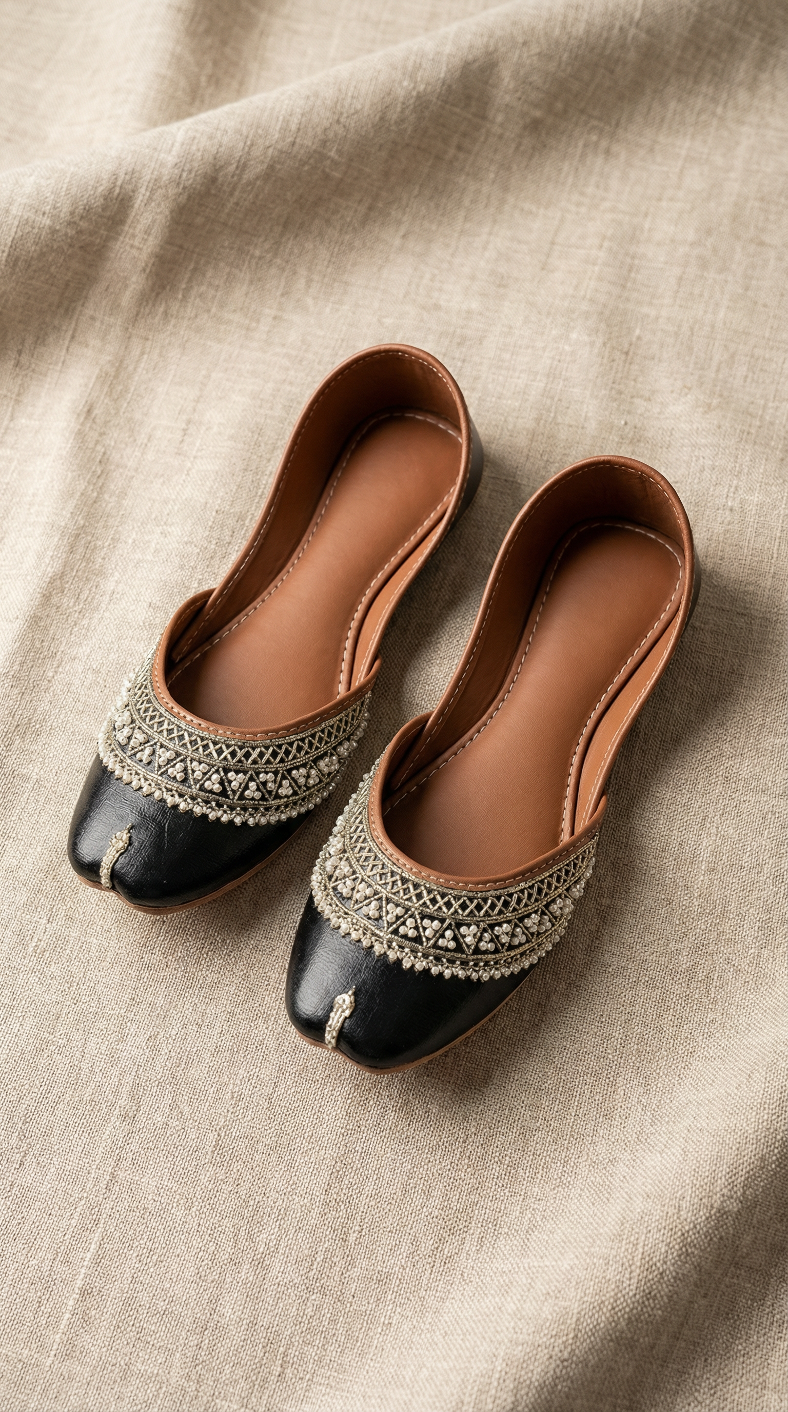 Nayab | Leather Khussa | Black