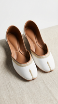 Noor | Leather Khussa | White