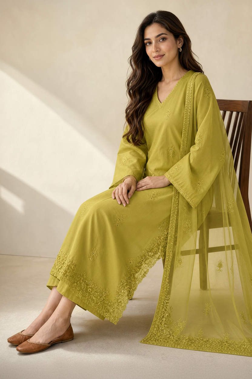 Nazanin | 3 PC Organza Dupatta