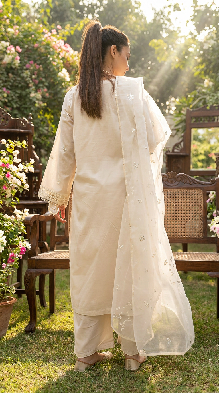 Afsana | 3 PC Organza Dupatta