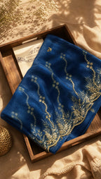 Luna | Organza Dupatta | Teal Blue