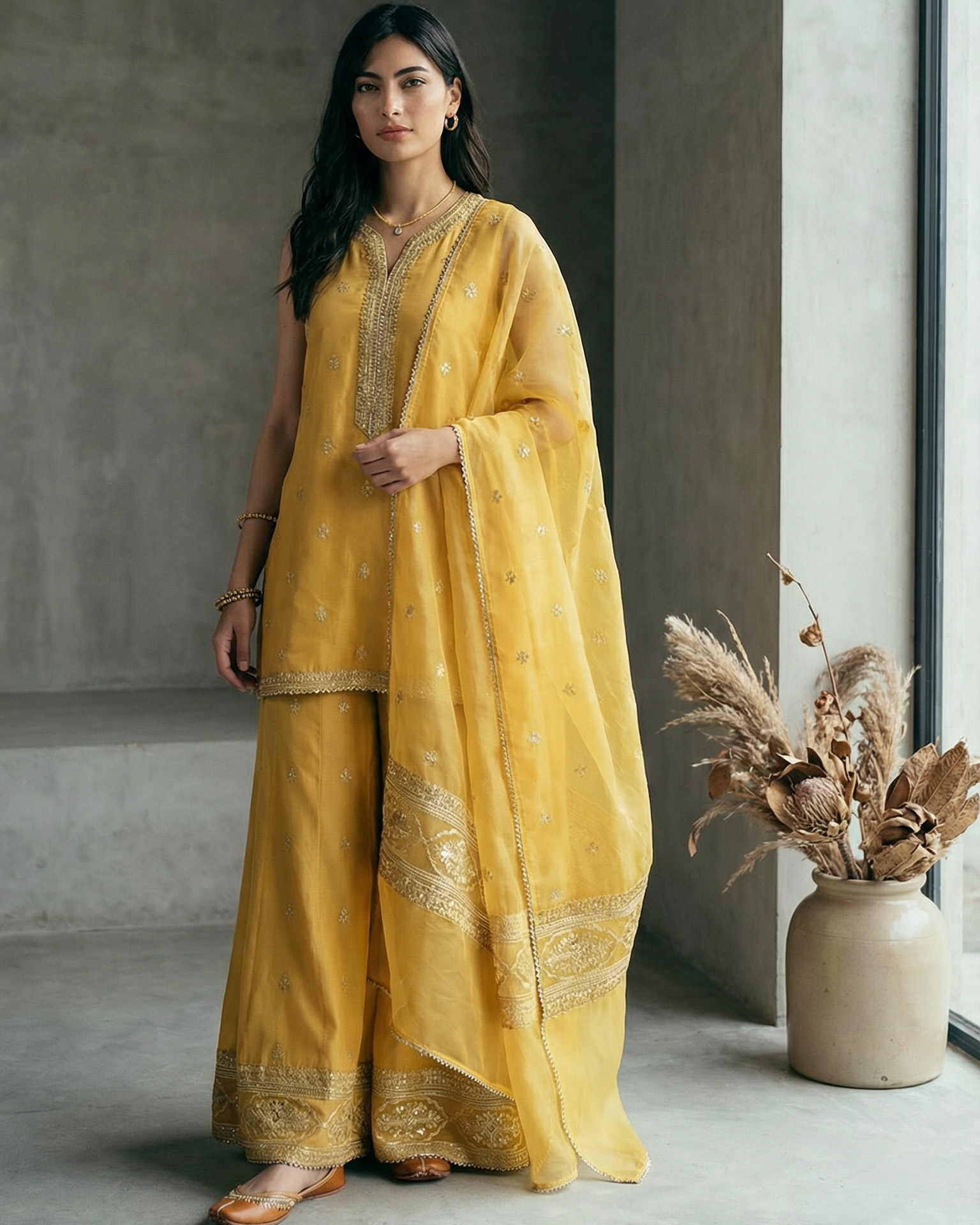 Sunehri | 3PC Organza Dupatta