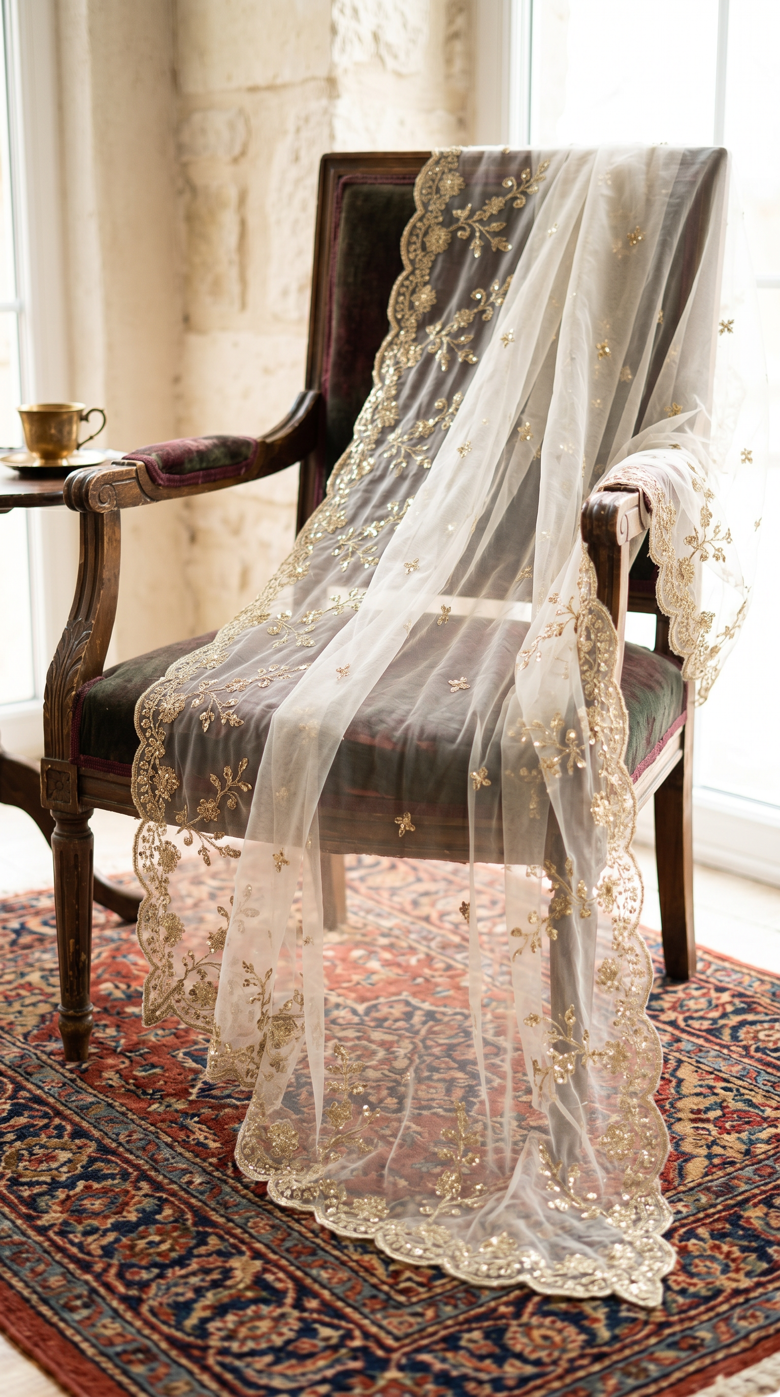 Chand | Organza Dupatta | White