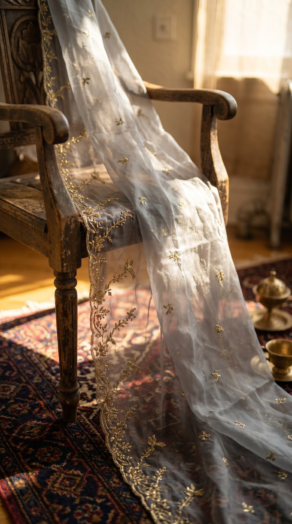Moonstone Organza Dupatta I Grey