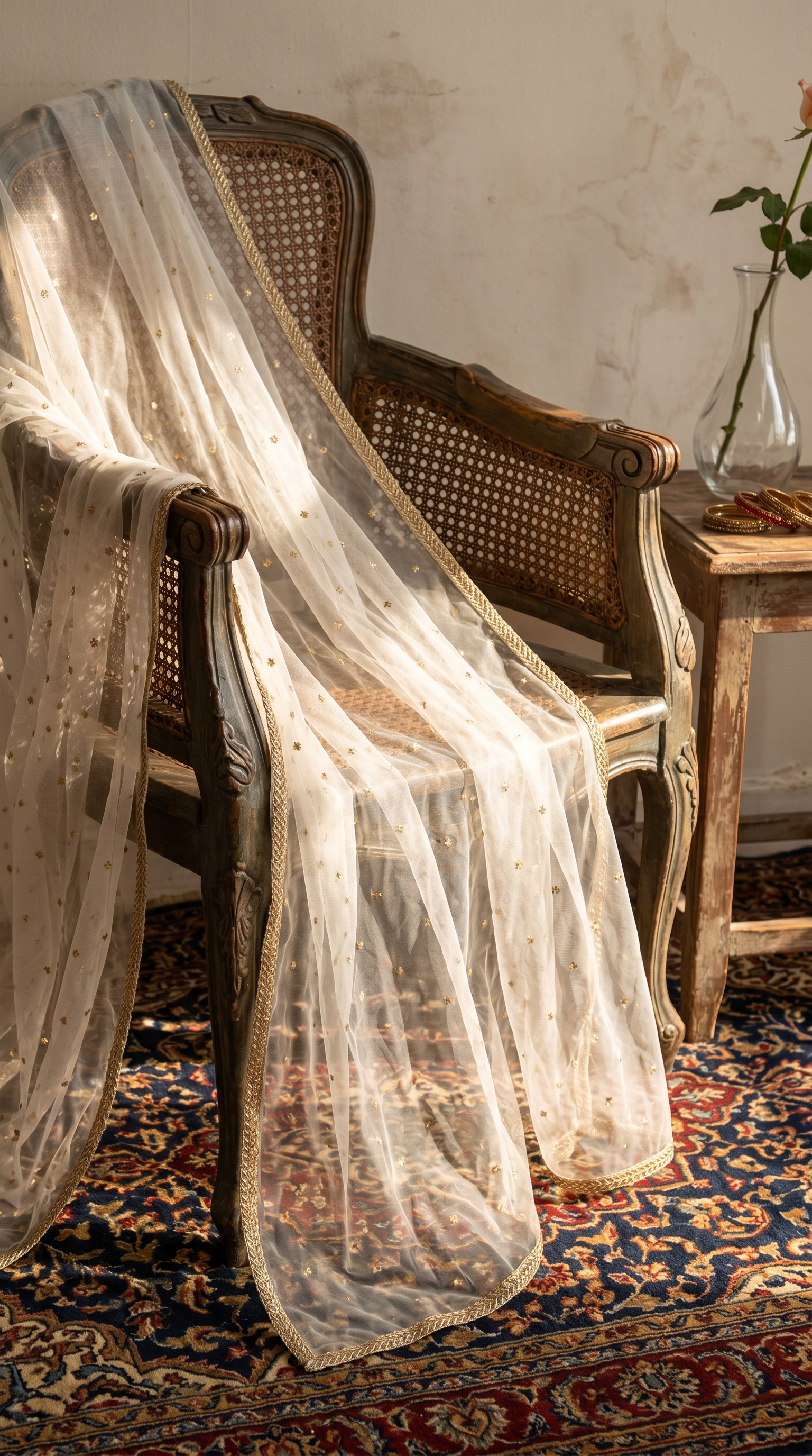 Chandni | Organza Dupatta | White