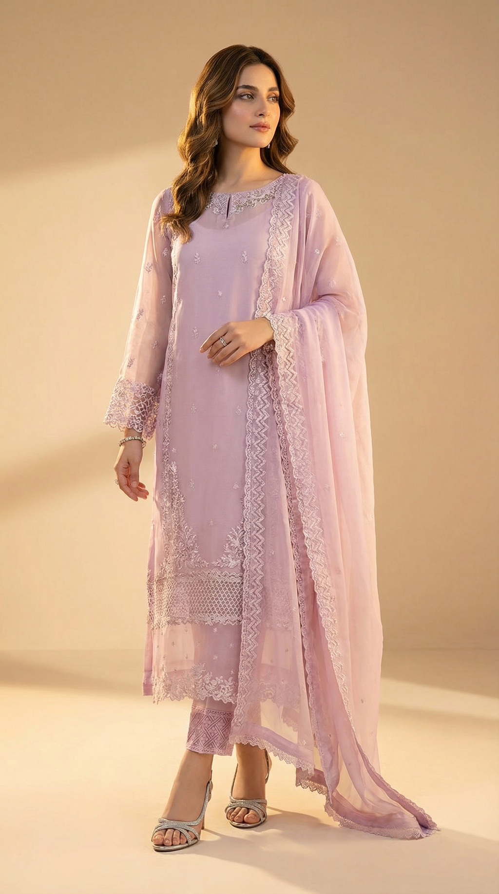 Lilac Pink Chiffon Dress