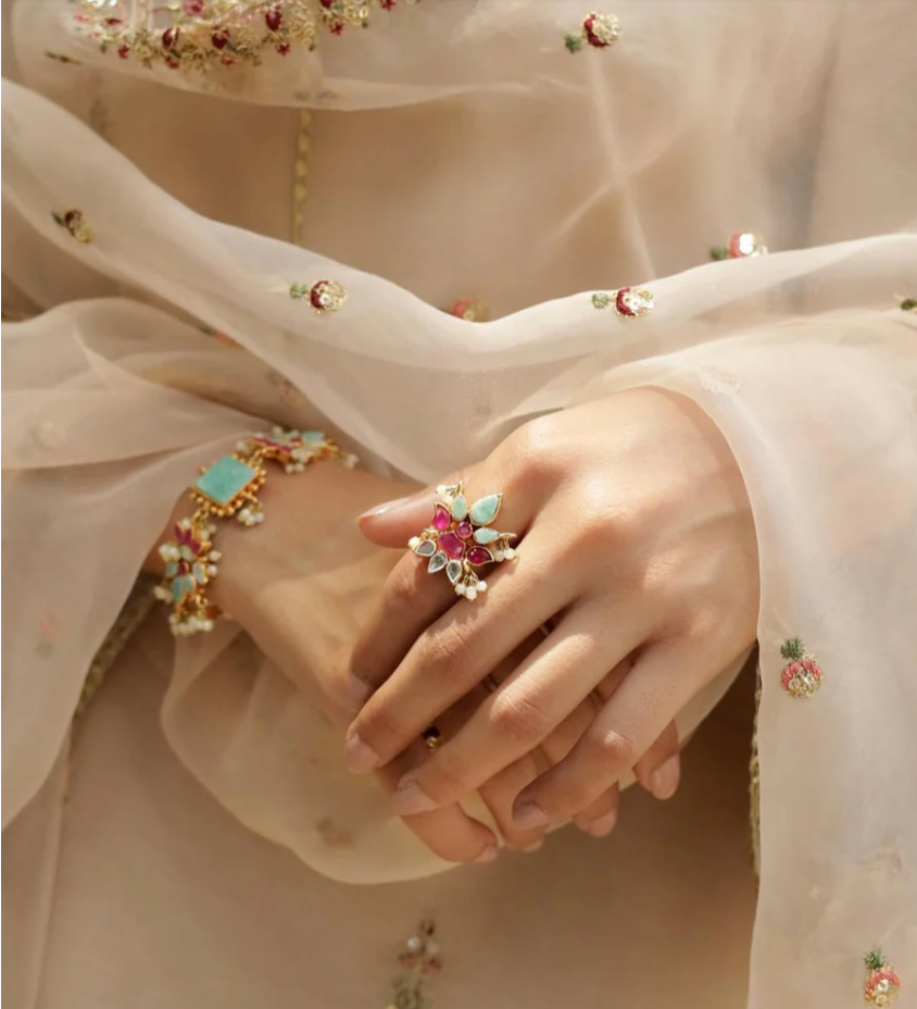 Aab | 3 PC Organza Dupatta