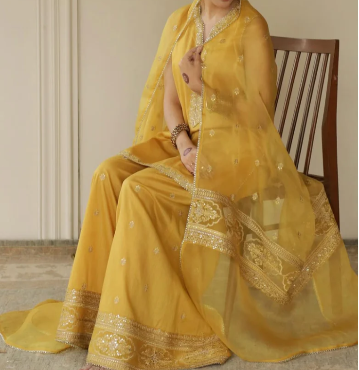 Sunehri | 3PC Organza Dupatta