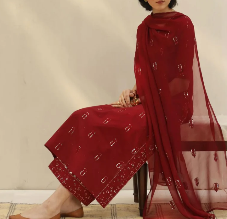Tamana | 3 PC Organza Dupatta